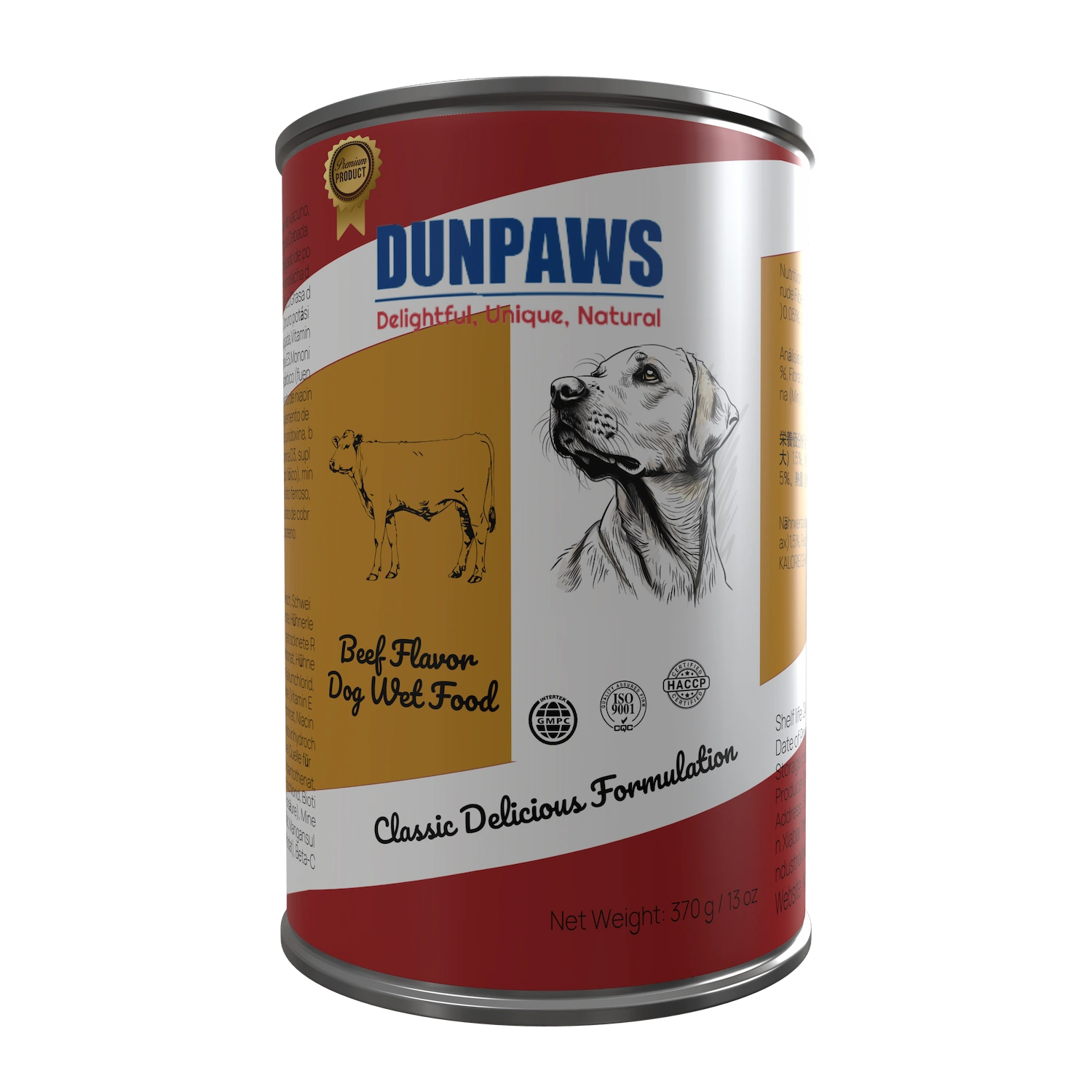 Top Quality Wet Dog Canned Food OEM Manufacturer Beef Flavor